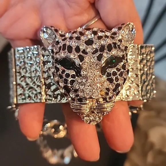 Silver Leopard Chain Bracelet Rare - Picture 4 of 5